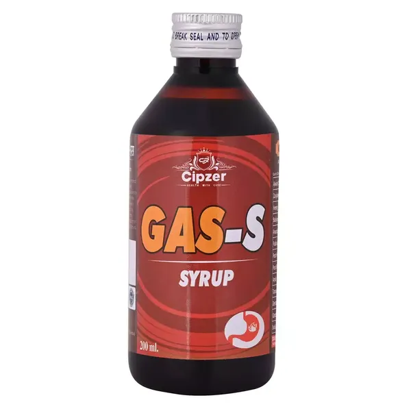 Cipzer Gas -S Syrup | It helps to relieve burning sensation, gas formation and discomfort in the stomach(Pack of 1)-100ml