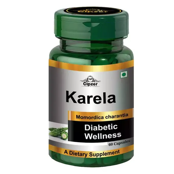 Cipzer Karela Capsule | It helps maintain healthy glucose levels and reduces cholesterol levels(Pack of 1)-60 Capsules