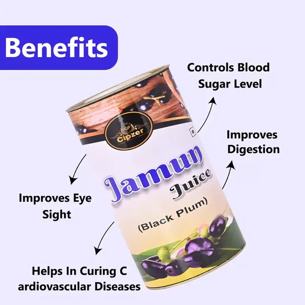 Cipzer Jamun juice|Cipzer Jamun juice is used to prevent digestive disorders such as diarrhea, dysentery and dyspepsia(Pack of 1)-500ml