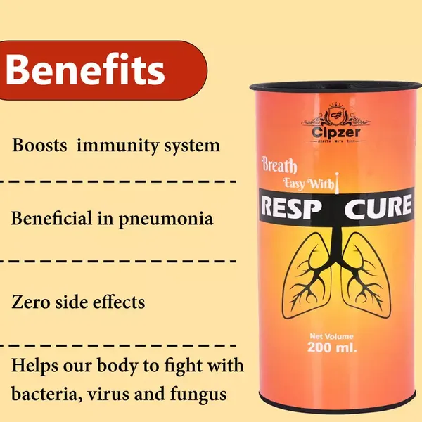 Cipzer Respicure Syrup|It thins the mucus in the nose and windpipe, making it easier to cough out(Pack of 1)-500 ml