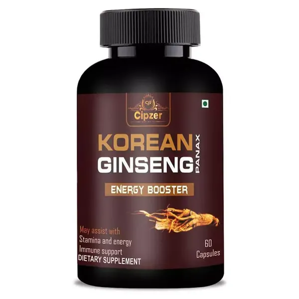 Cipzer Korean Ginseng Capsule|Used to strengthen the immune system and help fight off stress and disease(Pack of 1)-60 Capsules