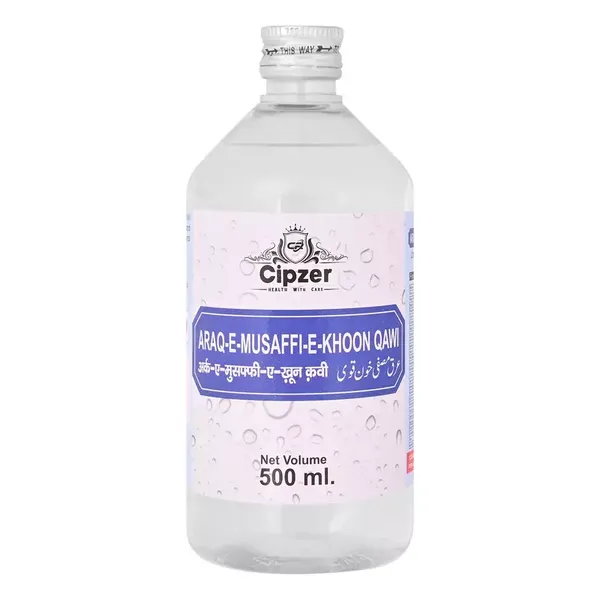 Cipzer Araq-e-Musaffi-e-Khoon Qawi|It is indicated for boils, whelks, skin eruptions, pustules, and acne(Pack of 1)-500 ml