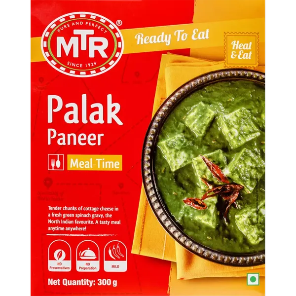 MTR READY/EAT PALAK PANEER 300GM