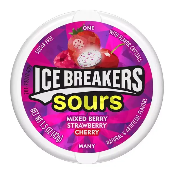 ICE BREAKERS MINTS SOUR STRAWBERRY 43GM