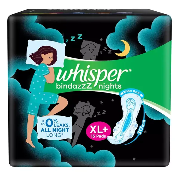 WHISPER SA/PADS ULTRA NIGHT W XL+ 15PC