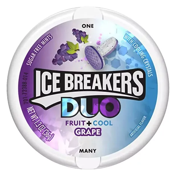 ICE BREAKERS MINTS SOUR GRAPE/APPLE 42GM