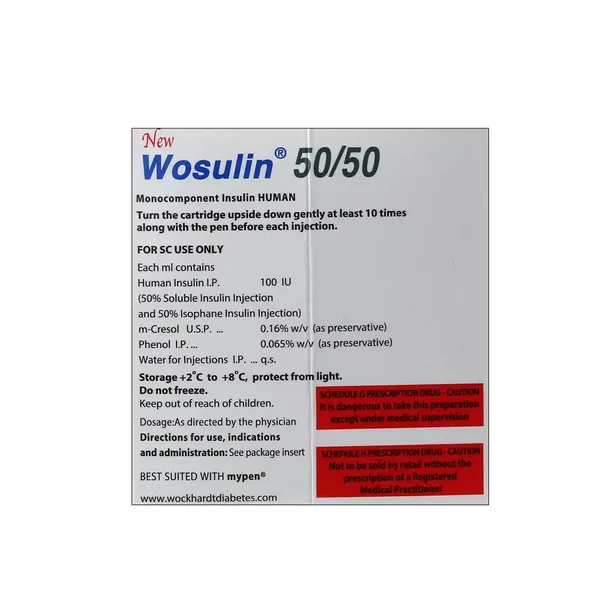 WOSULIN 50/50 100IU CART 3X3ML