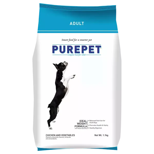PUREPET DOG FOOD PUPPY CHICKEN & VEGETABLE DRY 1.1KG