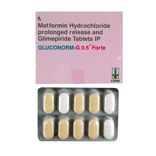 GLUCONORM-G 0.5MG FORTE 10TAB