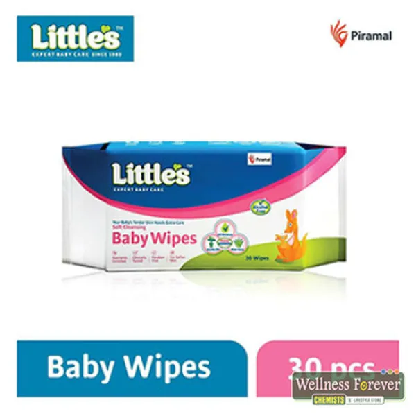 LITTLE'S SOFT CLEANSING BABY WIPES - 30 PIECES
