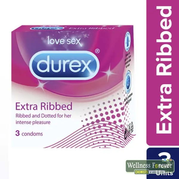 DUREX LOVE SEX EXTRA RIBBED CONDOMS - 3 COUNT