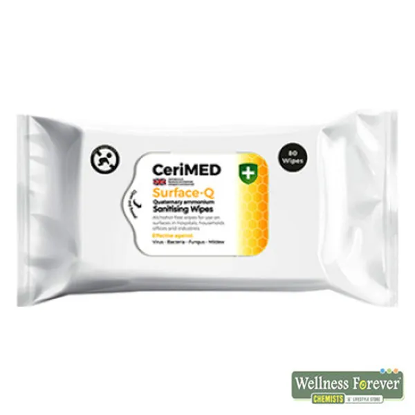 CERIMED SURFACE-Q SANITISING WIPES - 80 WIPES