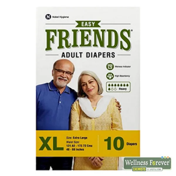 FRIENDS EASY ADULT DIAPERS - 10 PIECE, XL