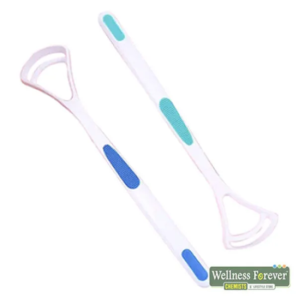 LIFE TIME 2 IN 1 ORAL CARE TONGUE CLEANER - BLUE