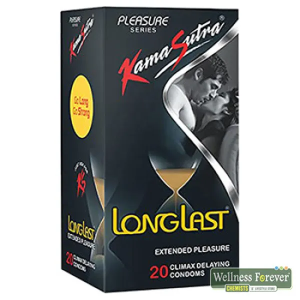 KAMASUTRA LONGLAST CLIMAX DELAYING CONDOMS - 20 COUNT