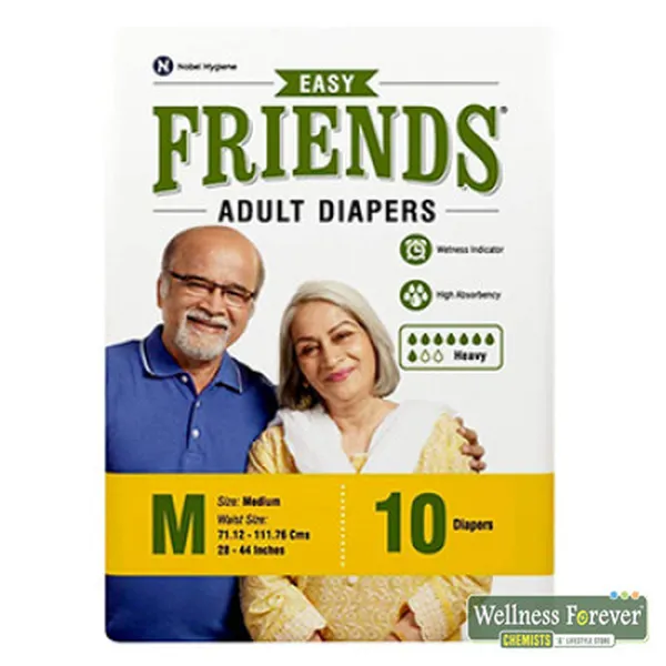 FRIENDS EASY ADULT DIAPERS - 10 PIECE, M