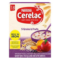 Nestle Cerelac Baby Cereal With Milk, 5 Grains And Fruits - From 18 To 24 Months, 300g