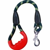 Pawcloud Short Rope Leash With Comfortable Rubber Grip For Large Dogs - Green