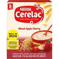 Nestle Cerelac Baby Cereal With Milk Wheat Apple Cherry Baby Food (from 8 Months) Box Of 300 G