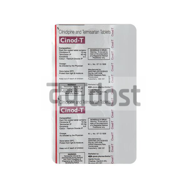 Cinod T 10mg/40mg Tablet 15s