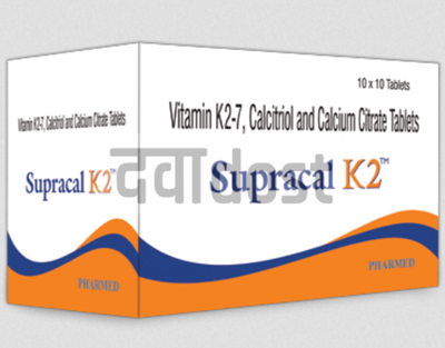 Supracal K2 0.25mcg/1200mg/25mcg Tablet 10s