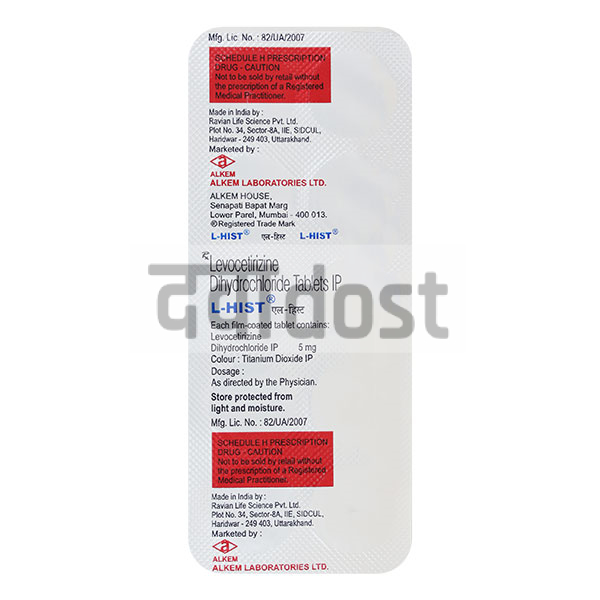 L Hist 5mg Tablet 15s