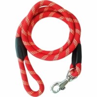 Pawcloud Nylon Dog Rope Leash | For Large & Giant Dogs | Extra Large (xl) - Long, 72 Inch (6 Ft) | Red - 15mm