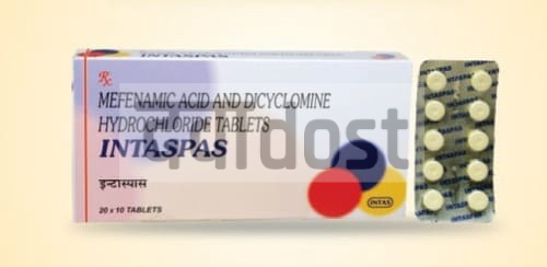 Intaspas 10mg/250mg Tablet 10s