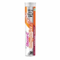 Glucon C Immunofizz Orange Flavored Effervescent Tablets With 1000mg Amla, Vitamin C And Zinc, Strengthens Immunity - 20 Tablets