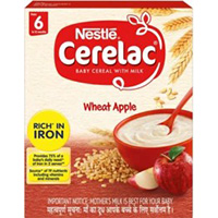 Nestle Cerelac Baby Cereal With Milk Wheat Apple Baby Food (from 6 Months) Box Of 300 G