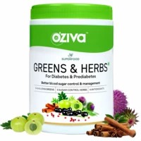 Oziva Superfood Greens & Herbs For Diabetes & Prediabetes (with Gymnema, Fenugreek, Milk Thistle Extract), For Better Blood Sugar Managment 250g