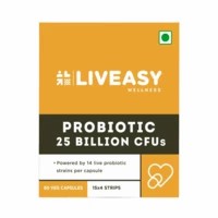 Liveasy Wellness Probiotic 25 Billion Cfu's - Digestion Support Tablets - Improves Metabolism - Strip Of 60