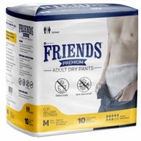 Friends Premium Adult Diaper Medium Waist 25-48 Inch High Absorbency Flexible Waist Band 10's Pack