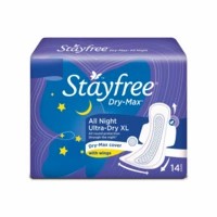 Stayfree Drymax Ultra All Nights Size Xl Sanitary Pads Packet Of 14
