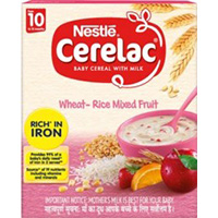 Nestle Cerelac Baby Cereal With Milk Wheat-rice Mixed Fruit Baby Food (from 10 Months) Box Of 300 G