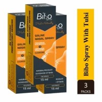 Bibo Saline Nasal Spray Fortified With Tulsi Pump Spray Bottle Of 45 Ml (pack Of 3)