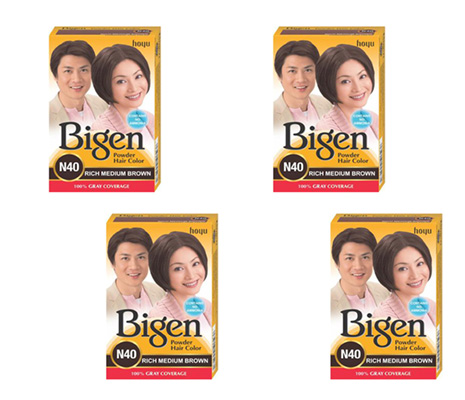 Buy Bigen Powder Hair Color, Medium Brown N40 (6g, Pack of 4) Online, View  Uses, Review, Price, Composition | SecondMedic