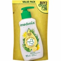 Medimix Ayurvedic Nature Fresh Hand Wash With Lemon, Tulsi, Aloe Vera Value Pack Refill Pouch - 2x175ml