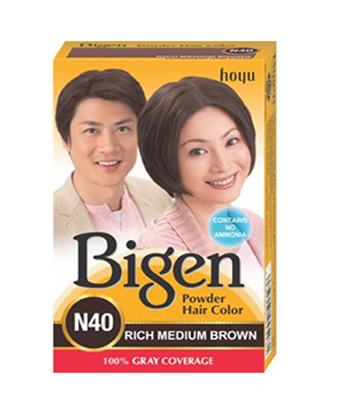 Buy Bigen Powder Hair Color, Medium Brown N40 (6g, Pack of 6) Online, View Uses, Review, Price, Composition | SecondMedic Buy Bigen Powder Hair Color, Medium Brown N40 (6g, Pack of 6) Online, View Uses, Review, Price, Composition | SecondMedic
