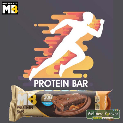 MUSCLEBLAZE CHOCOLATE AND ALMOND DELIGHT PROTEIN BAR - 72GM