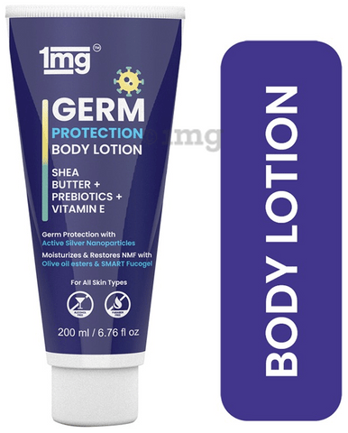 1mg Body Lotion with Shea Butter, Vitamin E, Prebiotics and Active Silver Nanoparticles for Germ Protection