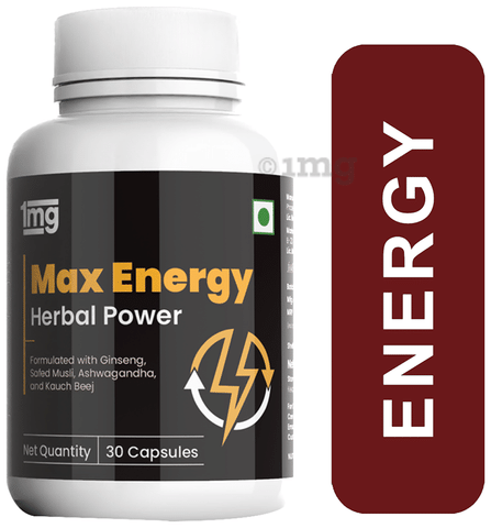 1mg Max Energy Capsule with Ginseng, Ashwagandha & Green Coffee Beans