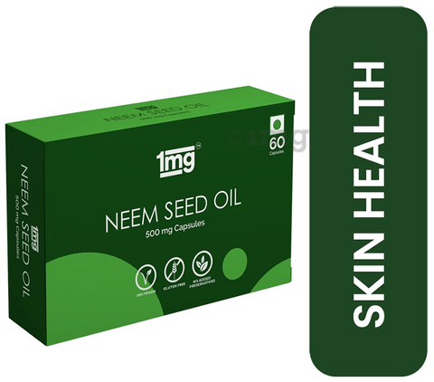 1mg Neem Seed Oil for Skin Health Gluten Free 500mg Capsule