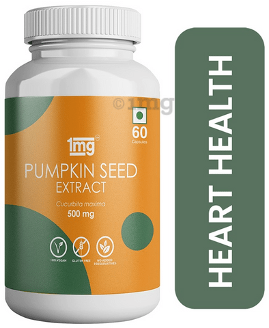 1mg Pumpkin Seed Extract for Heart Health Gluten Free 500mg Capsule