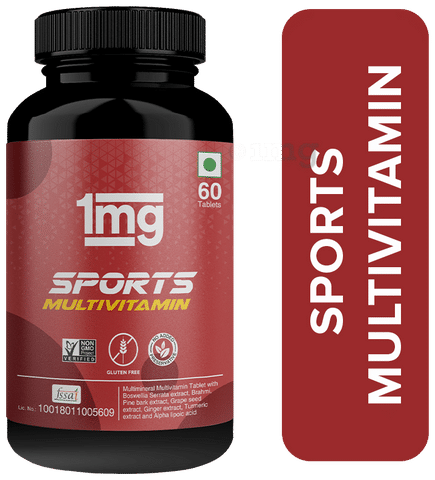 1mg Sports Multivitamin Energy & Immunity Booster Zinc, Vitamin C, Vitamin D, Calcium and Iron Tablet