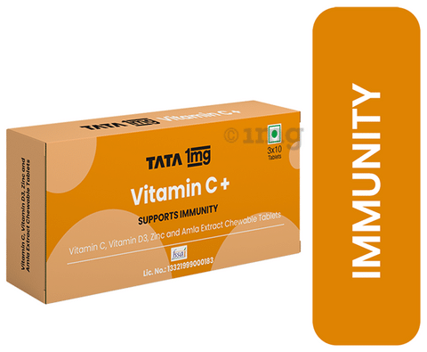 1mg Vitamin C+Vitamin D3, Zinc and Amla Extract Chewable Tablet