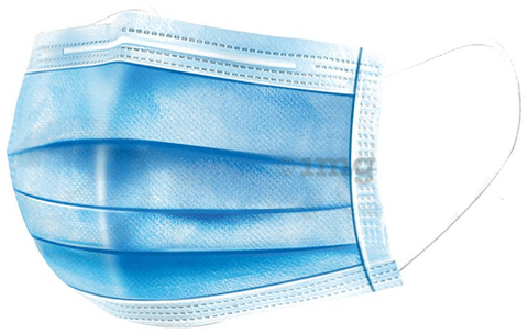 1Mile Blue Universal 3 Ply Disposable Surgical Face Mask with Nose Pin