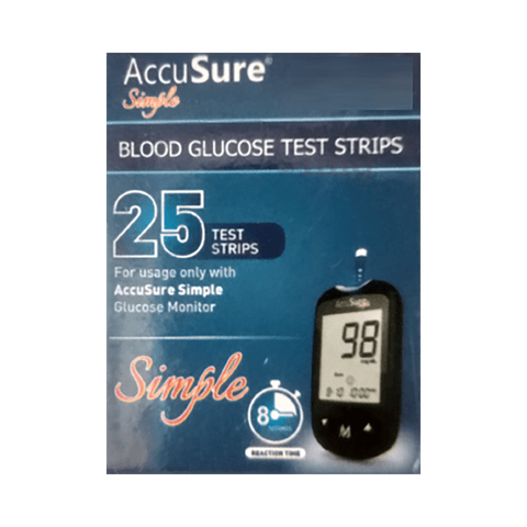 AccuSure Simple Blood Glucose Test Strip