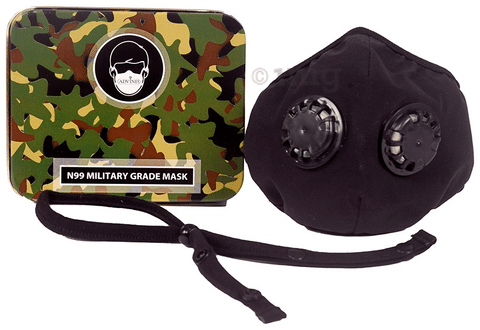 Advind Healthcare Military Grade N99 Mask with 2 Valves Medium Black