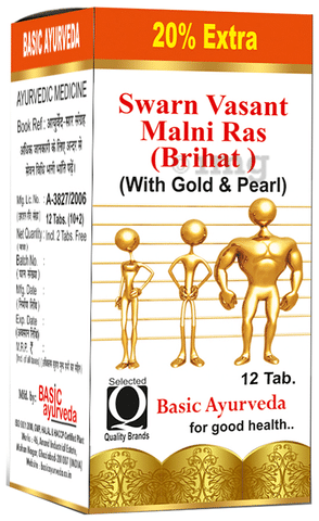 Basic Ayurveda Swarn Malni Vasant Ras with Gold